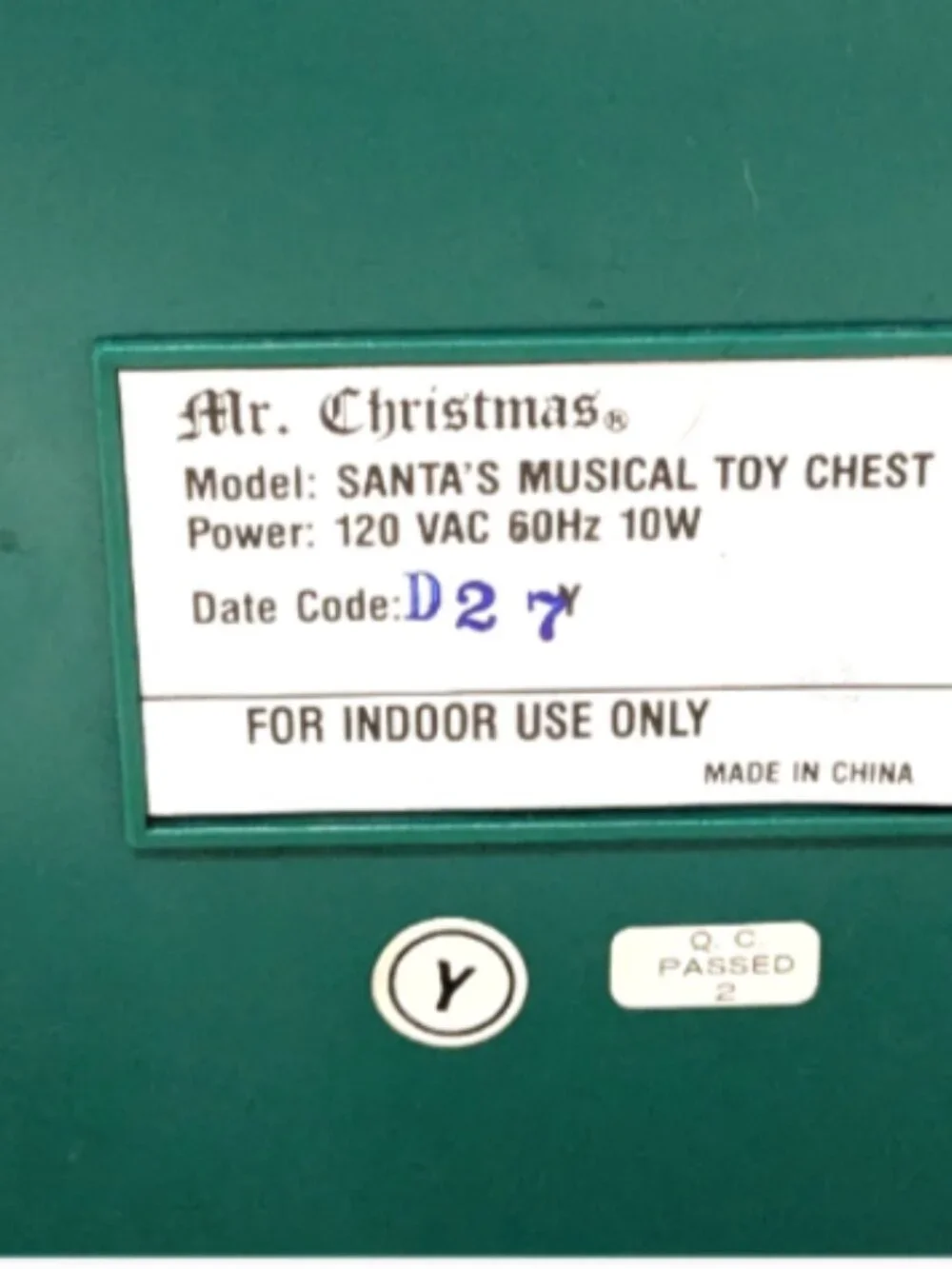 Mr Christmas Santa Musical Toy Chest Animated Music Box Complete Tested Works